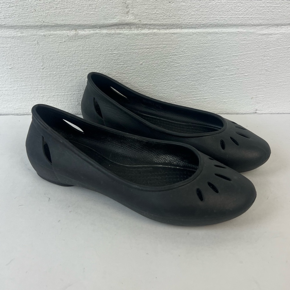Crocs Kadee Black Ballet Flats, 7